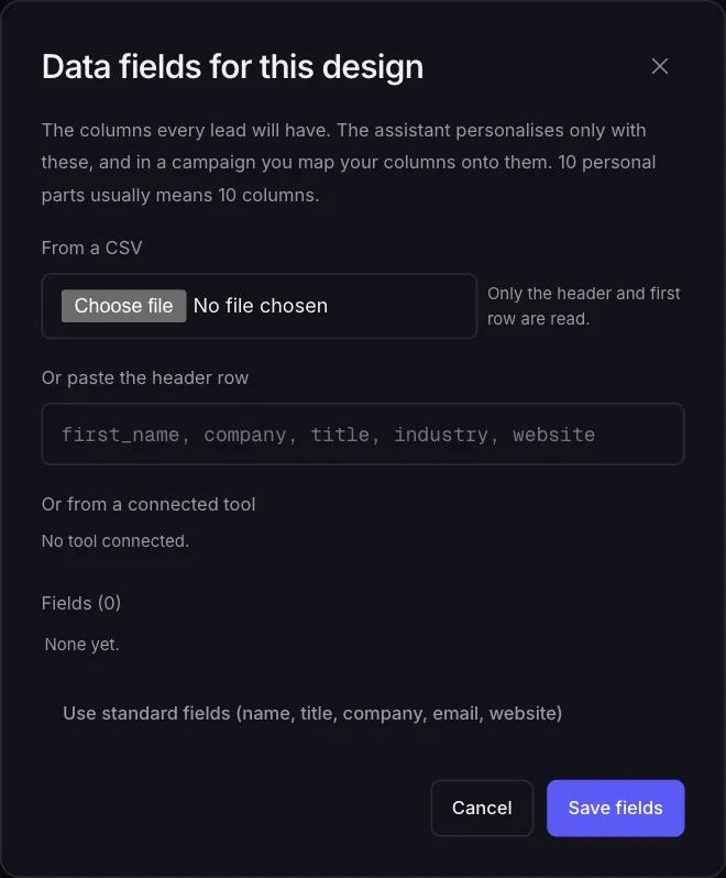 Setting data fields