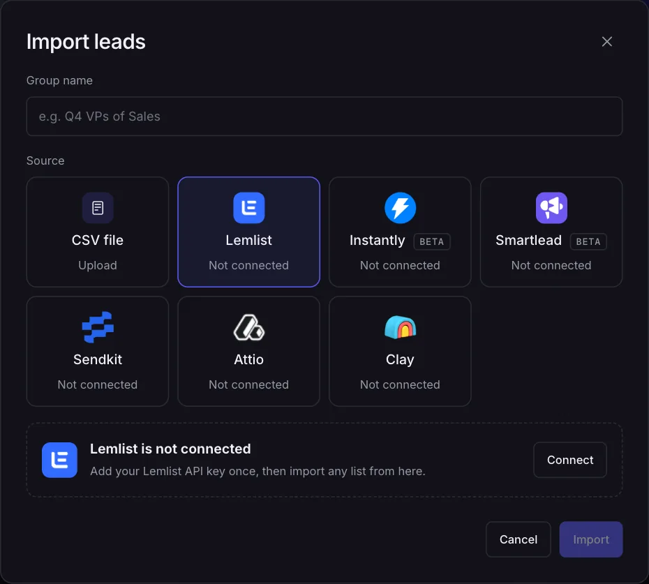 A tool that is not connected
