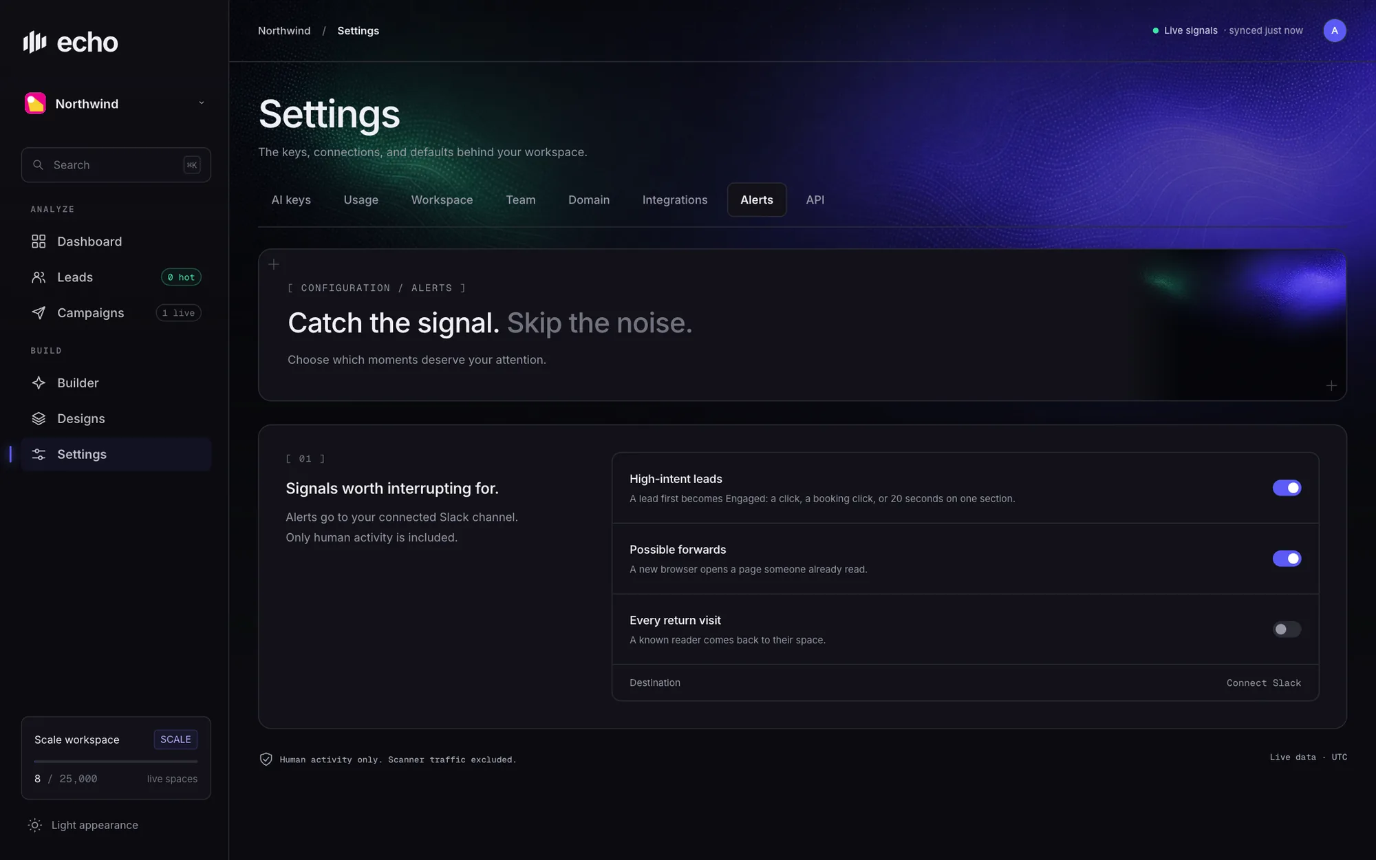 Alerts settings