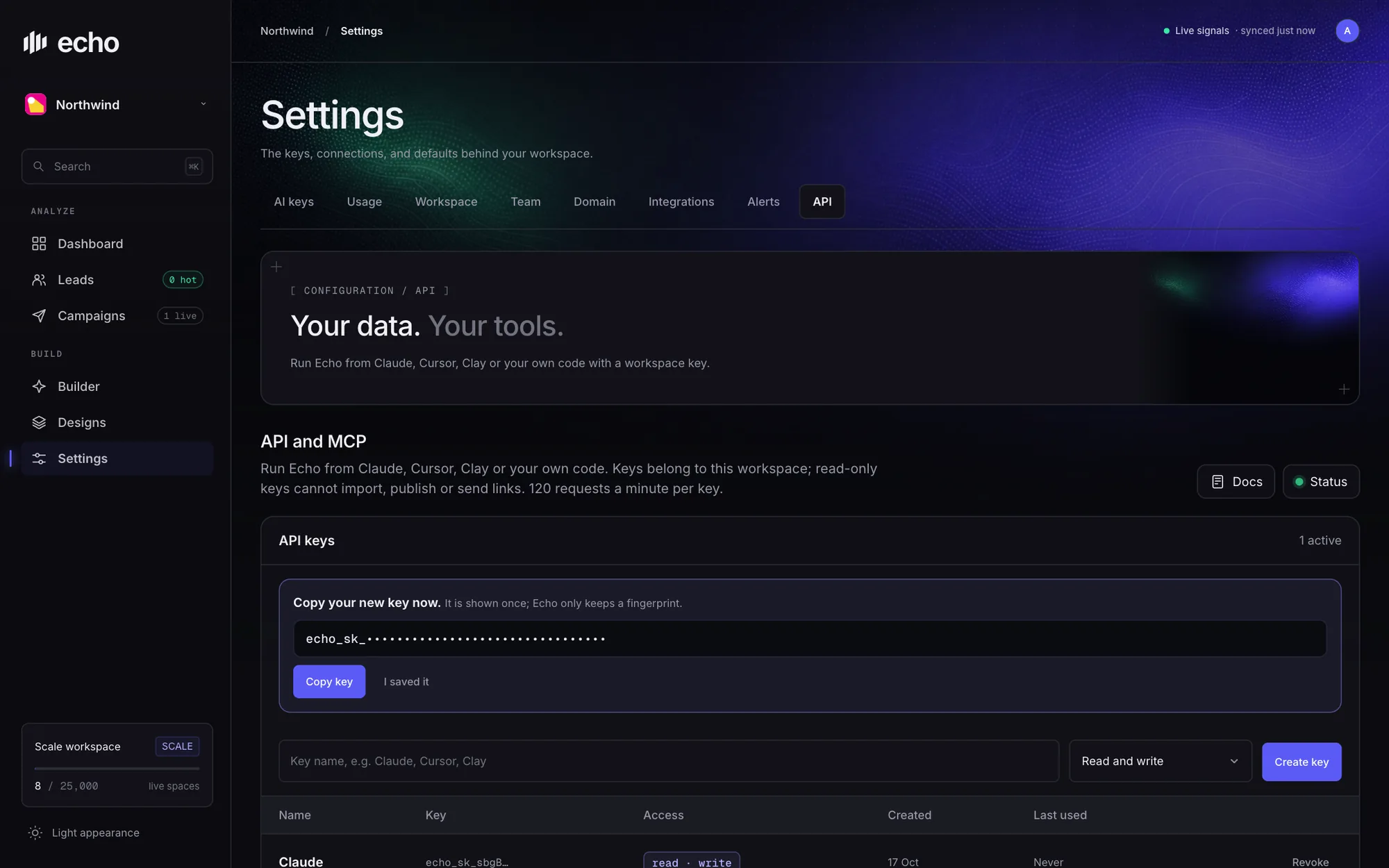 API keys